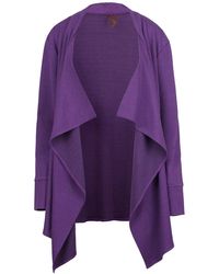 Conquista - Open-front Knit Style Long Cardigan - Lyst