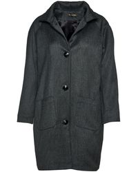 Conquista - Wool Blend Dark Coat By Fashion - Lyst
