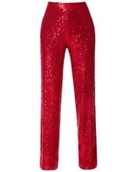 AGGI by HALEWSKI - Luca Brilliant Ruby High Waist Sequin Pants - Lyst