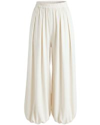 Monlicia - Neutrals Velora Draped Viscose Balloon Pants - Lyst