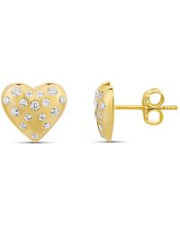 SHYMI - Scattered Stones Puffy Heart Earrings - Lyst