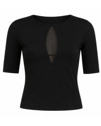 Marianne by Marie Jordane - Maya Organic Cotton Top With Sheer Detail - Lyst