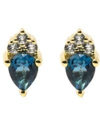 NASI SILVER - Pear Drop Atarah Studs- Topaz & Topaz - Lyst
