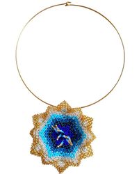 Iliana Arrazola - Pasiflora Flower Choker, Glass Beads, Beaded Jewelry - Lyst