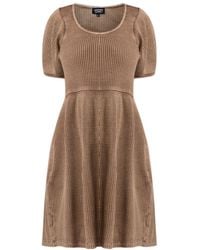 Known Supply - Puff Sleeve Waffle Knit Babydoll Dress - Lyst