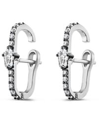 SALLY SKOUFIS - Revolution Huggie Earrings With Made Cz Diamond Stimulant - Lyst