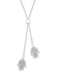 CarterGore - Hamsa Hand Sterling Slider Necklace - Lyst