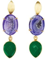 Magpie Rose - Agate & Onyx Cocktail Earrings - Lyst