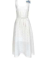 Lalipop Design - Scoop Neckline Broderie Anglaise Cotton Dress - Lyst