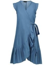 Conquista - Ruffled Hem Cotton Wrap Dress - Lyst