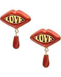 Sculp - Easy Love Lip Dangle Earrrings - Lyst