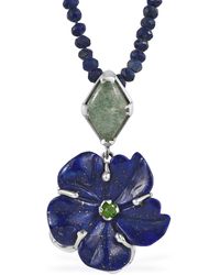 Emma Chapman Jewels - The Rosa Lapis Lazuli Flower Pendant - Lyst