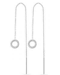 Spero London - Circle Round Drop Sterling Threader Earrings - Lyst
