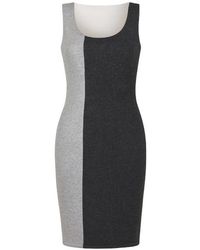 Conquista - Sleeveless Two Tone Knit Dress - Lyst