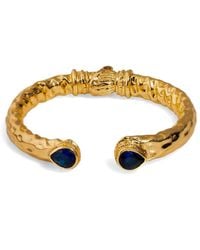 Ebru Jewelry - Cleopatra Sapphire Stone & Cuff Chunky Bracelet - Lyst