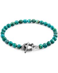 Anchor and Crew Blue Turquoise Mantaro Silver & Stone Bracelet