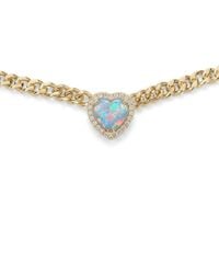 BLOOMTINE | Earth Angel HQ - Loves Frequency Mini Plated Fire Opal Heart Choker Necklace - Lyst