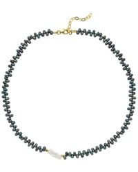 LINYA JEWELLERY - Oden Asymmetric Baroque Pearl Necklace - Lyst