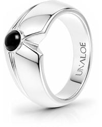 Unaloe - Onyx Geometric Statement Ring – Sterling - Lyst