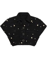 Sour Figs - Faux Pearl-Embellished Cropped Vest - Lyst