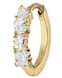 Zohreh - Diamond & Topaz Scattered Huggie Hoop Earring 9K - Lyst