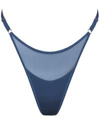 MONIQUE MORIN LINGERIE - Core Adjustable Thong Dark Denim - Lyst