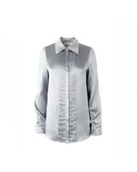 Solgo Atelier - Solgo Pleated Silk Charmeuse Shirt - Lyst