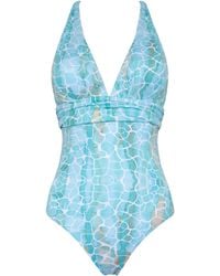 Sophia Alexia - Aqua Pebbles Santorini Swimsuit - Lyst