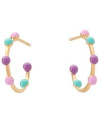 Dolcetto Designs - Bolla Hoop Earrings Vermeil And Enamel - Lyst