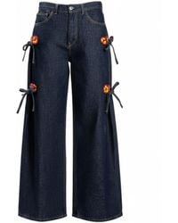 Up-fuse - Neutrals Denim Pants - Lyst