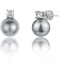 Miss Cecilia - Dianna Classic Pearl Ear Studs - Lyst
