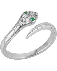 Spero London - Pave Snake Ring With Eyes - Lyst