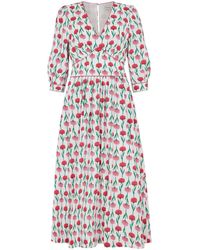 Emily and Fin - Amelia Pink Carnations Dress - Lyst