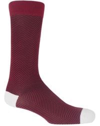 Peper Harow - Made in England - Lux Taylor Socks – Burgundy - Lyst