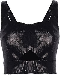 Madebyza - Sequinned Cut Out Top - Lyst