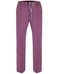 DAVID WEJ - Kingston Linen Blend Trousers – Rouge - Lyst