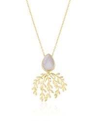 Spero London - Mother Of Pearl Branch Sterling Statement Necklace - Lyst