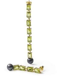German Kabirski - Vera Asymmetric-Plated Earrings With Peridot & Pearl - Lyst
