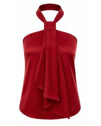 Exquise - Brandon Knot Detailed Satin Blouse – - Lyst
