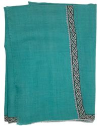 Kaminee - Pure Cashmere Stole With & Hand-Embroidered Border - Lyst