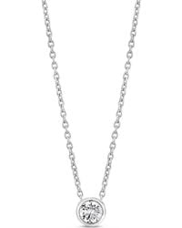 SALLY SKOUFIS - Minx Solitaire Necklace With Made Cz Diamond Stimulant - Lyst