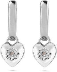 Zohreh V. Jewellery - Limited Edition Labradorite & White Sapphire Heart Hoop Earrings Sterling - Lyst