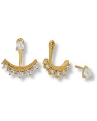 Claire Hill Designs - Sparkly Crescent Ear Jacket Earrings - Lyst