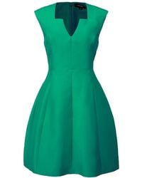 Smart and Joy - Fit-And-Flare Satin Short Dress Square V Neckline - Lyst