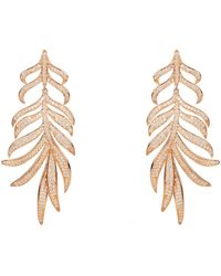 LÁTELITA London - Feathered Leaf Statement Drop Earrings Rosegold - Lyst