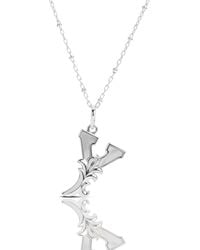 Kasun - Solid Y Initial Necklace With Mother Of Pearl - Lyst