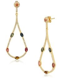 Moon London - Eve Mixed Tourmaline Drop Earrings - Lyst