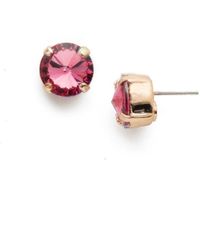 Sorrelli Round Crystal Stud Earring - Pink