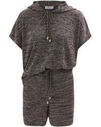 Peraluna - Kaira Knitted Hooded Blouse & Shorts Matching Set - Lyst
