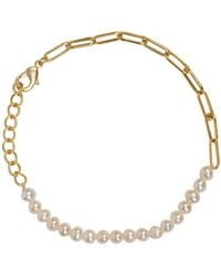 Lila Rasa - Pearl & Link Chain Bracelet - Lyst